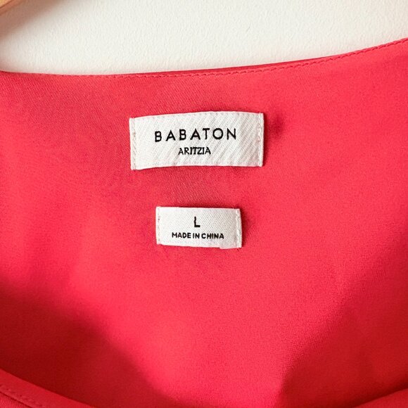 Aritzia Babaton Manuscript Satin Blouse Cowlneck Top Red Size Large - Picture 4 of 5